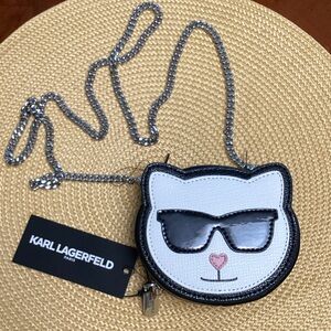 Karl Lagerfeld Choupette Mini Crossbody with Detachable Silver Chain